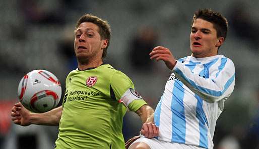 Andreas Lambertz (l.) holte mit Fortuna Düsseldorf einen Punkt beim TSV 1860 München