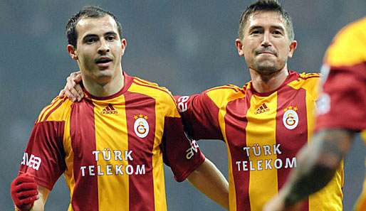 Torschützen beim Sieg von Galatasaray: Bogdan Stancu und Harry Kewell (r.)