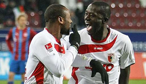 Nando Rafael (l.) und Gibril Sabkoh wollen auch gegen Oberhausen wieder was zum Lachen haben