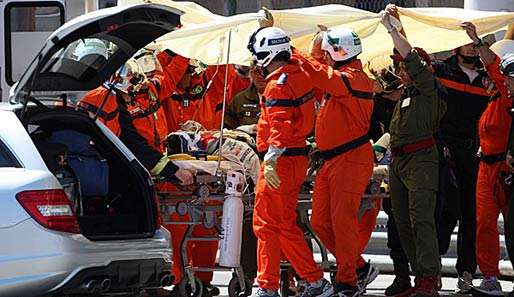 Sauber-Pilot Sergio Perez wurde nach seinem schweren Unfall ins Krankenhaus gebracht