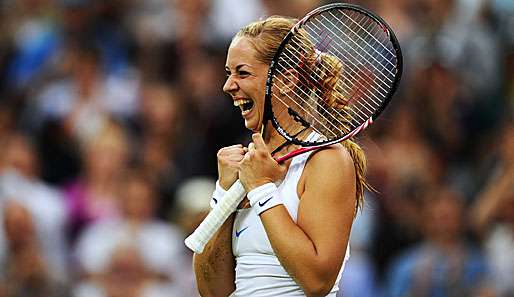 Nach ihrem Überraschugnserfolg gegen Li Na hatte Sabine Lisicki allen Grund zur Freude