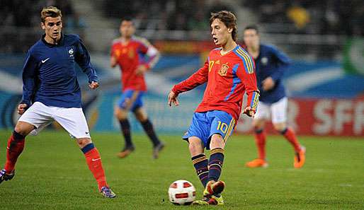 Spaniens Sergio Canales (r.) und  der Franzose Antoine Griezmann gehören zu den Topstars der WM