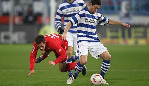 Gegen Burakcan Kunt (r.) vom MSV Duisburg wurde eine Geldstrafe verhängt 