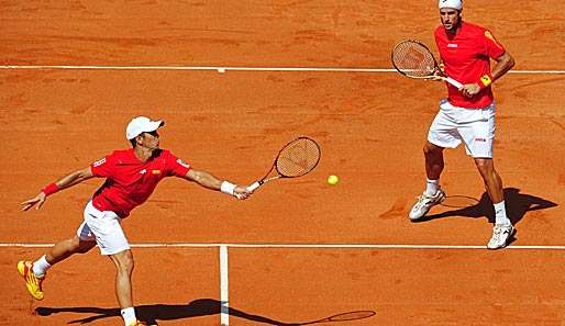 Fernando Verdasco und Feliciano Lopez machten im Doppel gegen Frankreich nur drei Spiele