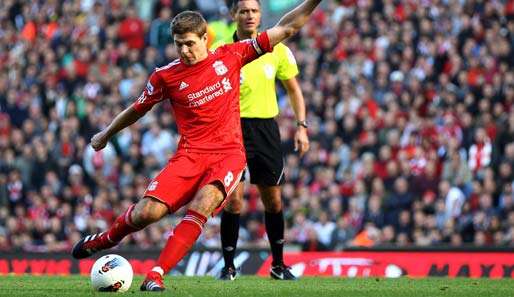 Steven Gerrard traf zum 1:0 für Liverpool gegen Manchester United