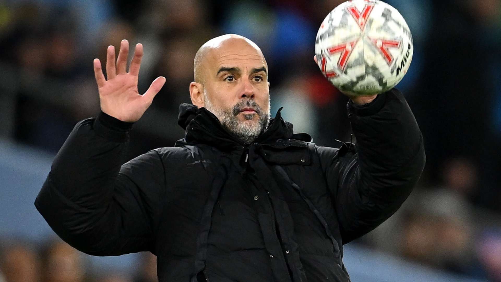 Pep Guardiola FA Cup ball