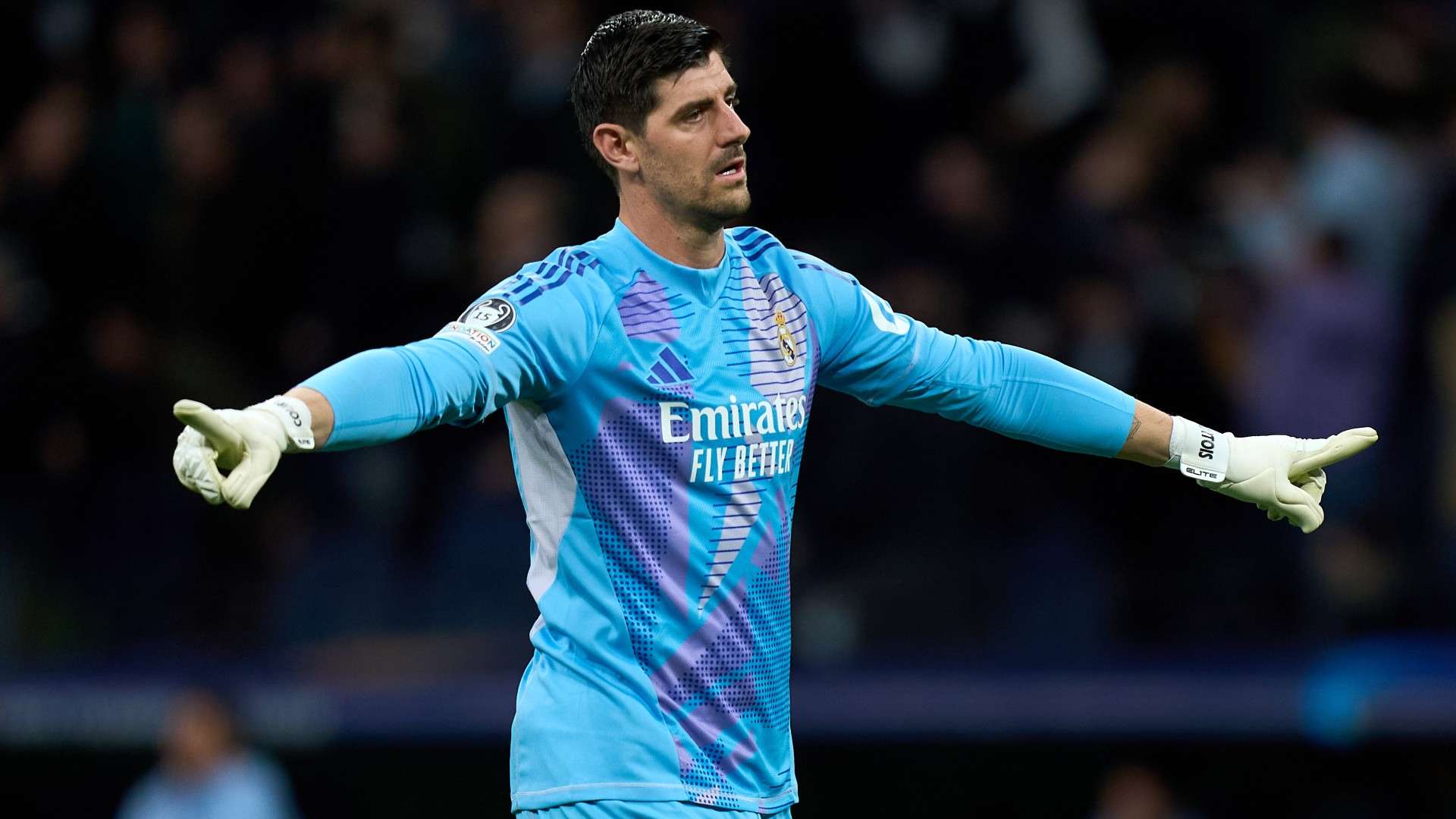 Thibaut Courtois of Real Madrid celebrates 