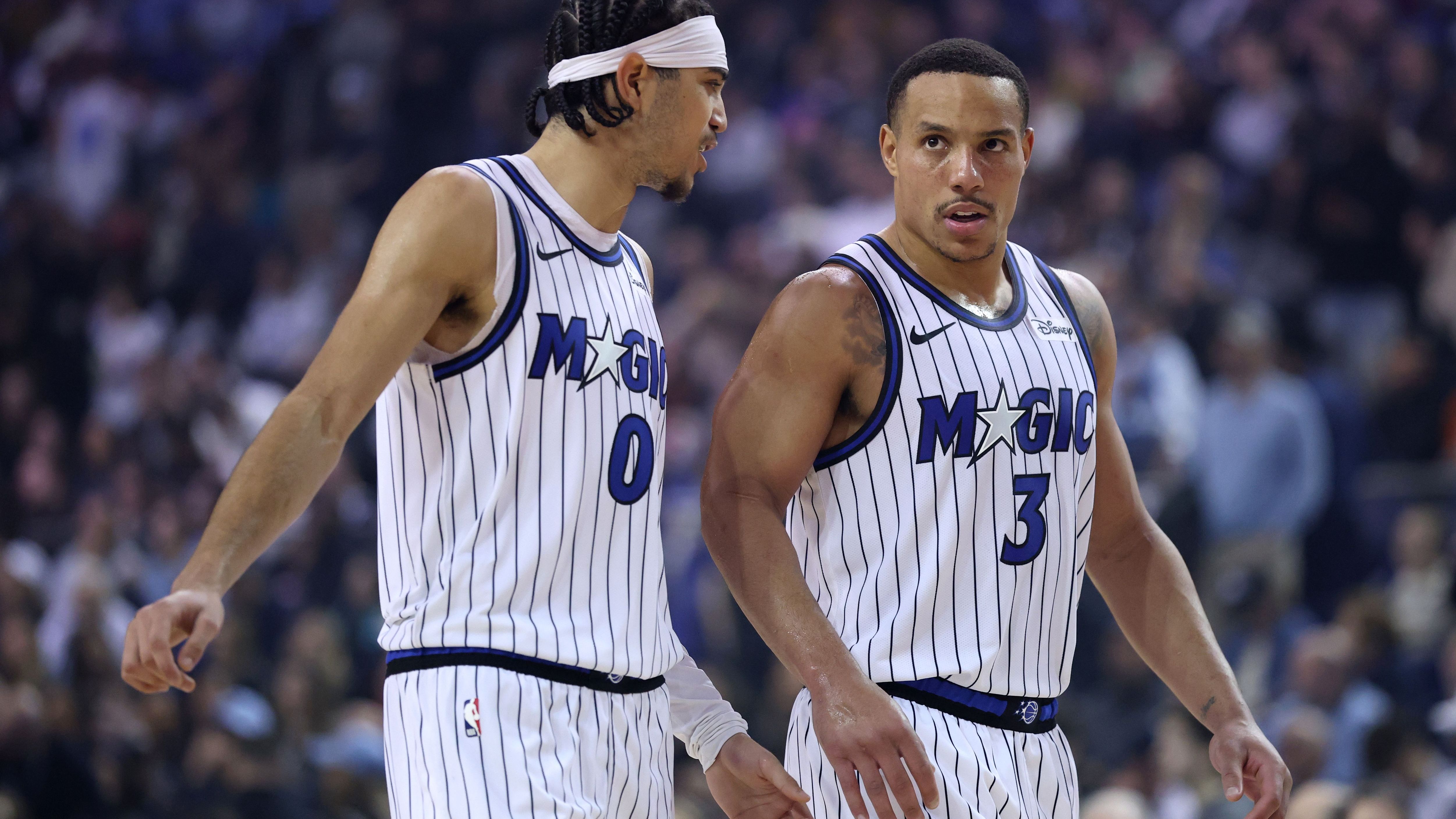 Moritz Wagner on the bench during an Orlando Magic game